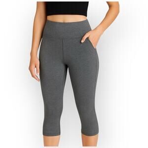 EUC C9 by Champion High-Waist Cropped Leggings – Gray Stripe – Size M